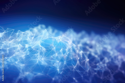 abstract network background with blue gradient white glow - connectivity - virtual network technology - information exchange - generative ai 