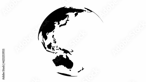 Earth, Earth rotate, globe, black and white, , loop video