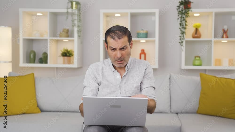 The man who can't use the application on the laptop. The man who can't use the application on the laptop.