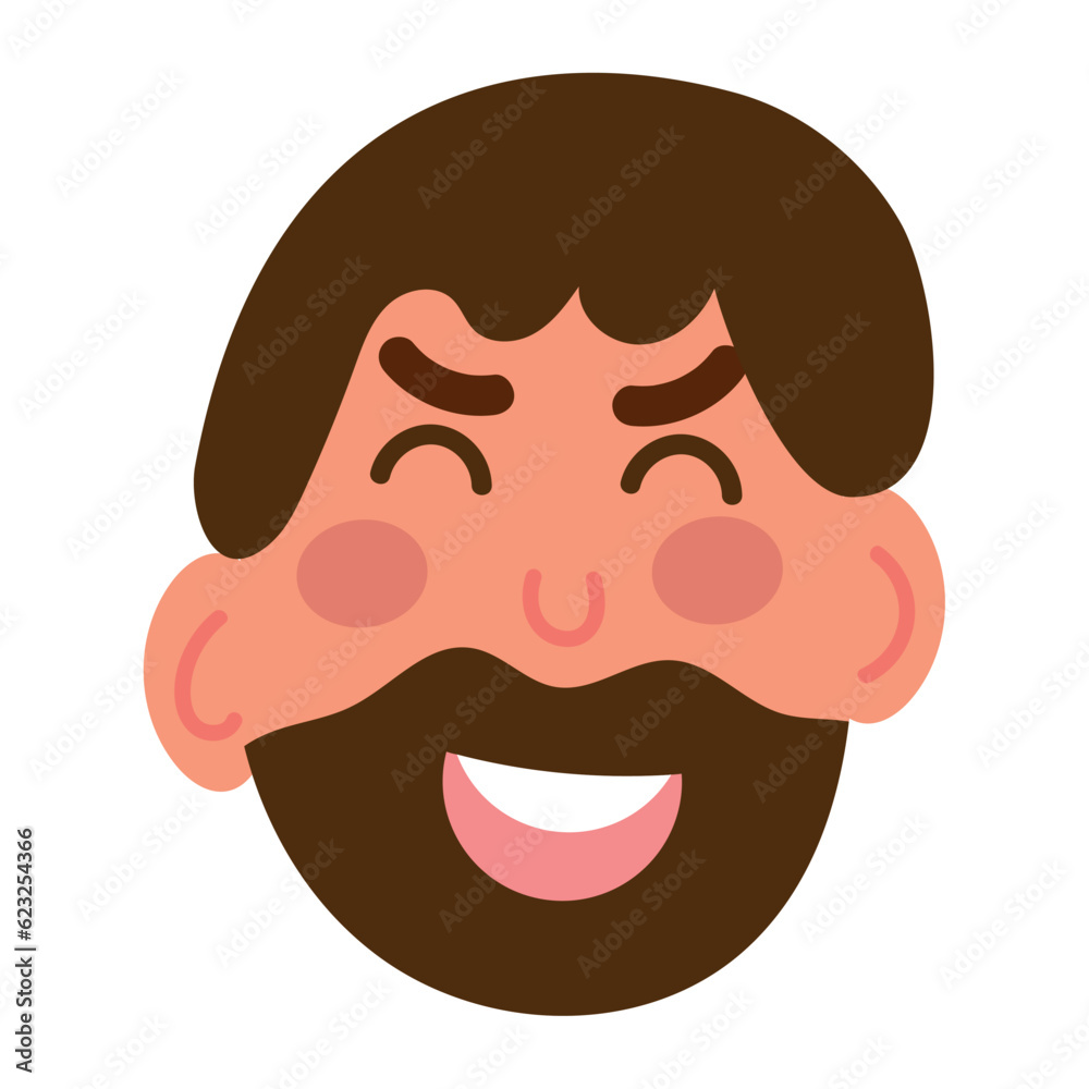 Isolated cute happy boy character avatar sketch Vector Isolated cute happy boy character avatar sketch Vector