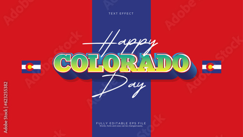Happy Colorado Day Text Effect Font Type