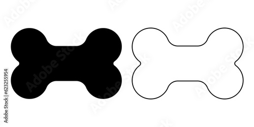 Bone cookie shape. Vector cookie cutter design. Bone black illustration, icon. Die cut, laser cutting. Shape for cutting.