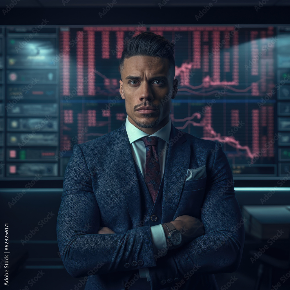 Fototapeta premium businessman- handsome man standing with crossed arms