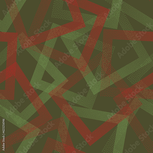 Square rhombus shapes of dot points geometric vector seamless pattern.