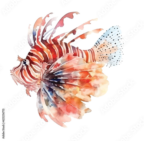 Kingfish watercolor paint