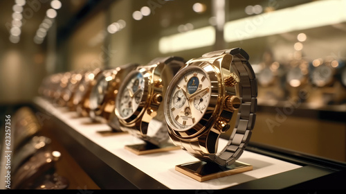 Interior of luxury watch store photo