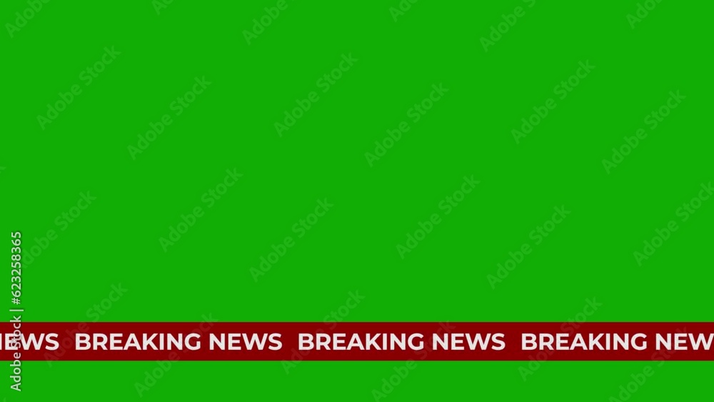 Breaking News Ticker Scrolling Text on Green Background