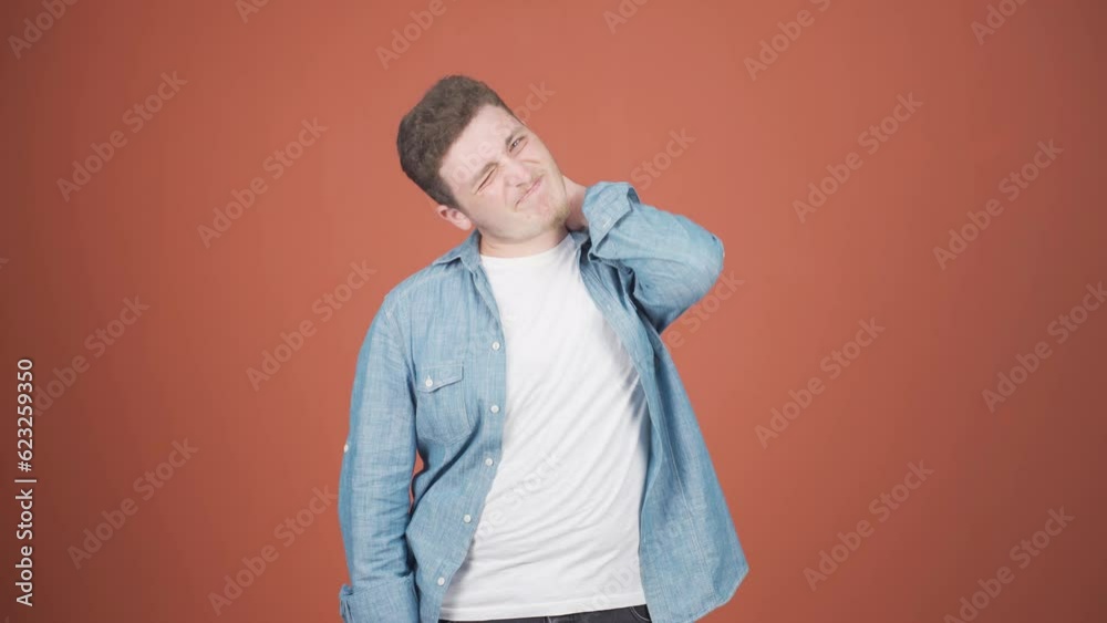 Man with neck pain. Man with neck pain.