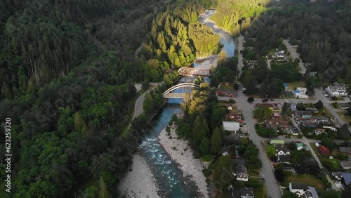 Flying Over North Fork Skokomish River. Index Washington  photo