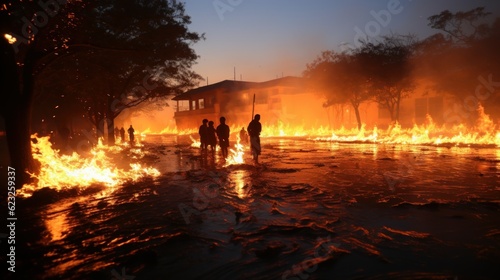 Wuxi taihu lake wetland park is ablaze