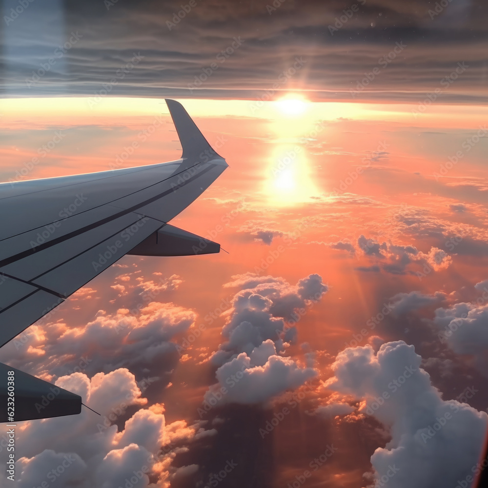 Obraz premium airplane flying above clouds.Airplane in the sky