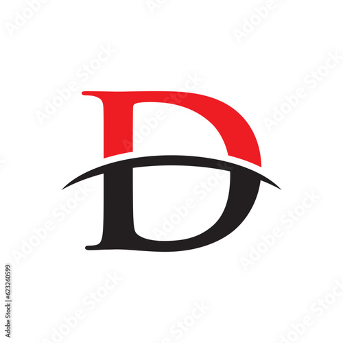 D letter icon Abstract horizon logo design