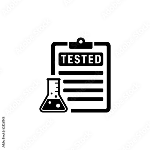 Clinically tested icon or Lab tested icon vector isolated in flat style. Clinically tested icon for product packaging. Best lab tested icon for cosmetic or health product packaging design element.