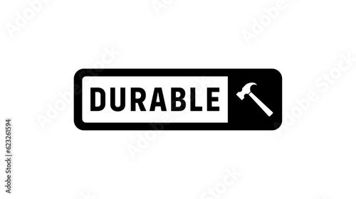 Durable logo vector or Durable symbol vector isolated in flat style. Durable logo vector for product design element. Durable symbol vector for product packaging design element.