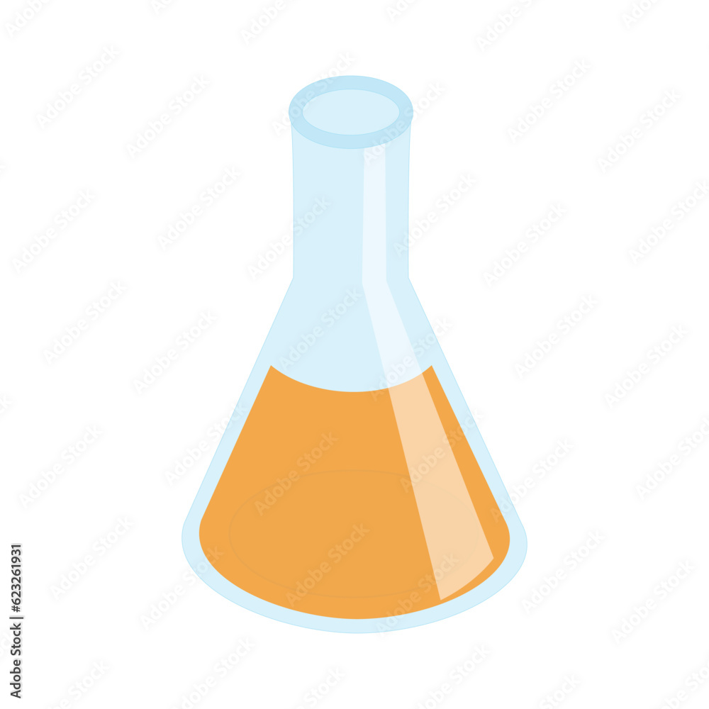 Flask icon in isometric 3d style on a white background Flask icon in isometric 3d style on a white background