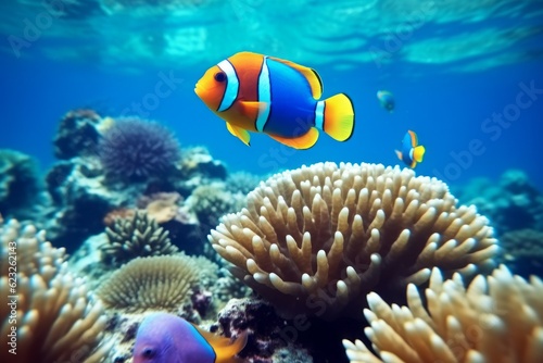 Very beautiful marine fish in their natural habitat. AI generated, human enhanced. © top images