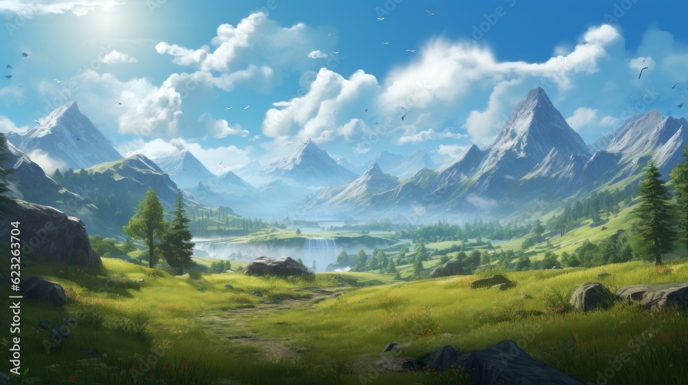 Fototapeta premium Open World Game Art