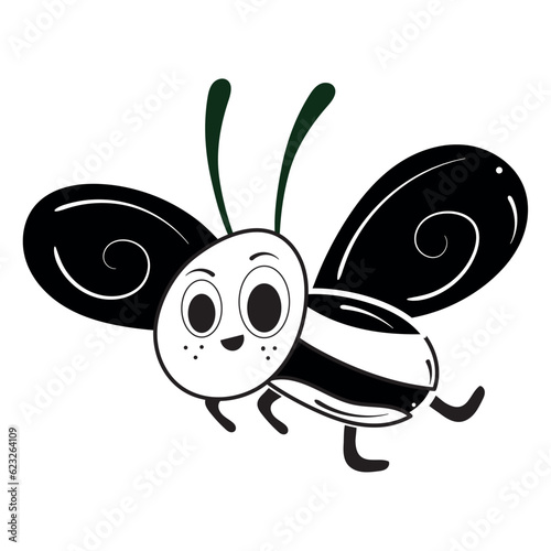 Isolated silhouette of a fly sketch character Vector