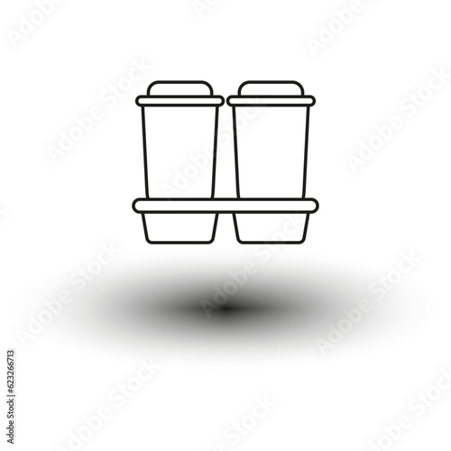 Take away coffee tray icon. Vector illustration. EPS 10.