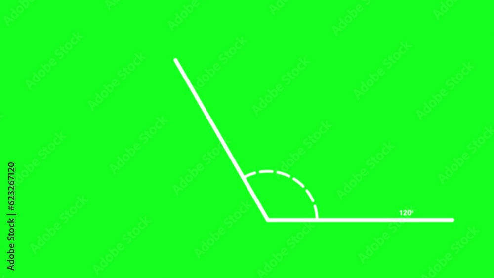 120 degree angle triangle math school greenscreen animation