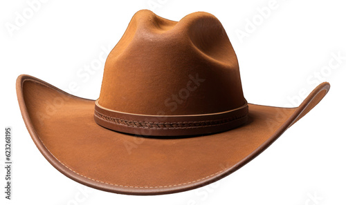 A brown cowboy hat isolated.