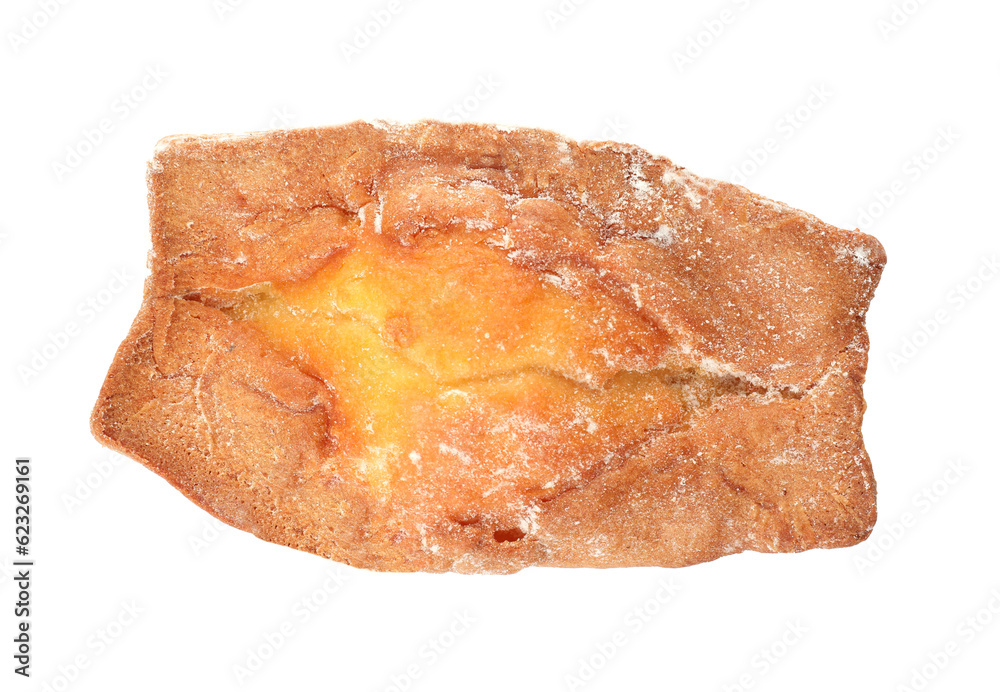 Delicious cake isolated on white, top view. Fresh pastry Delicious cake isolated on white, top view. Fresh pastry
