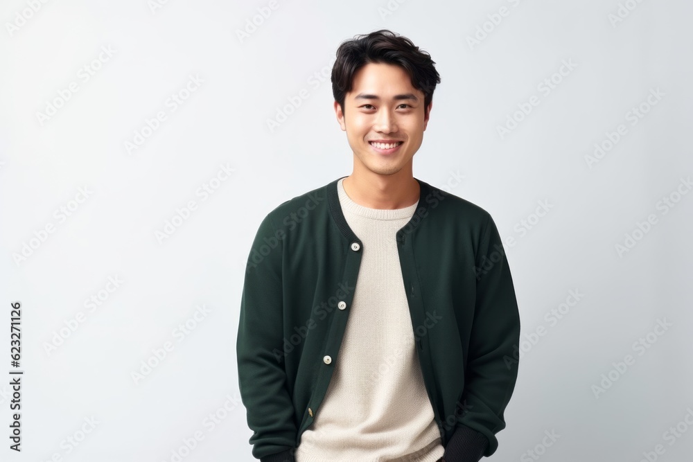Portrait of a handsome young asian man smiling on white background Portrait of a handsome young asian man smiling on white background