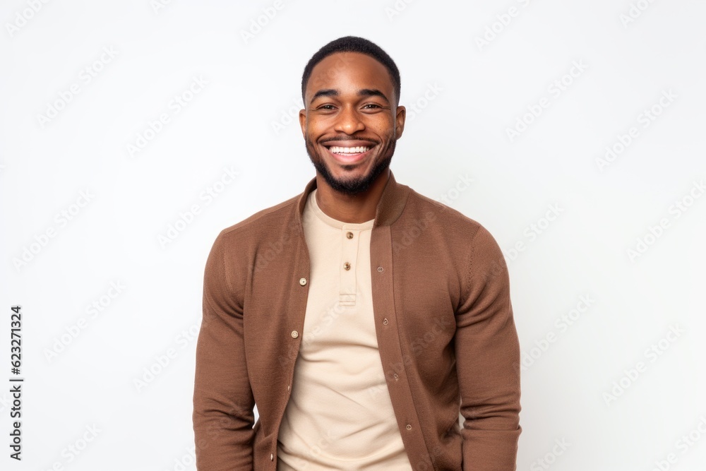 Portrait of a happy african american man over white background Portrait of a happy african american man over white background
