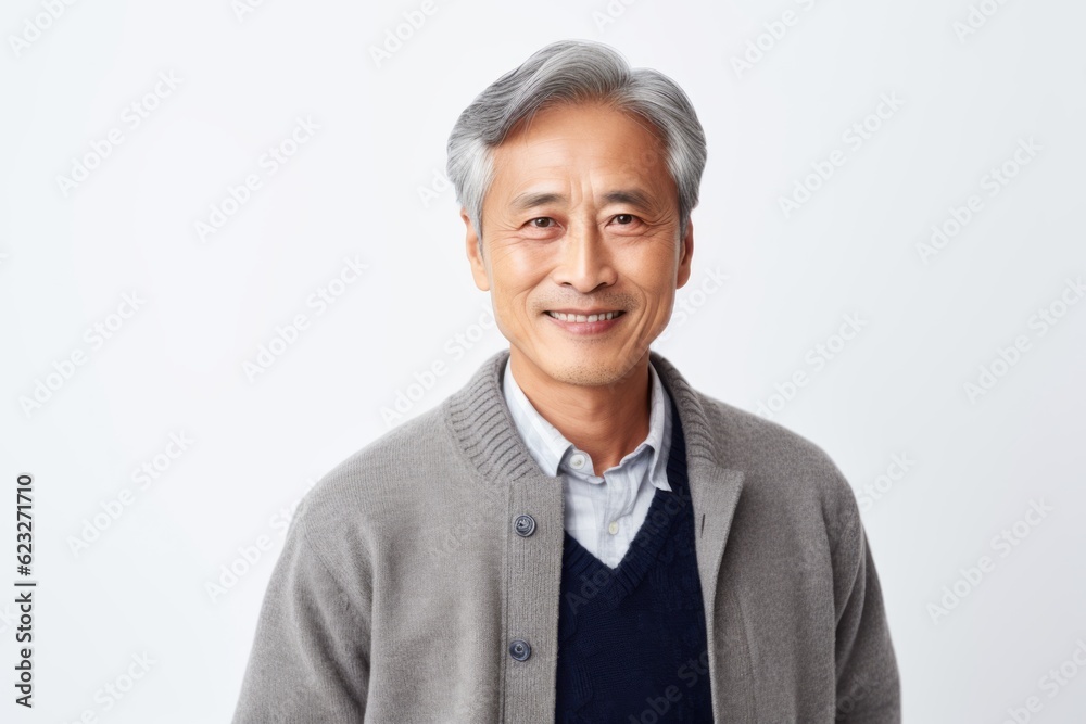 Portrait of happy asian senior man looking at camera isolated on white background Portrait of happy asian senior man looking at camera isolated on white background