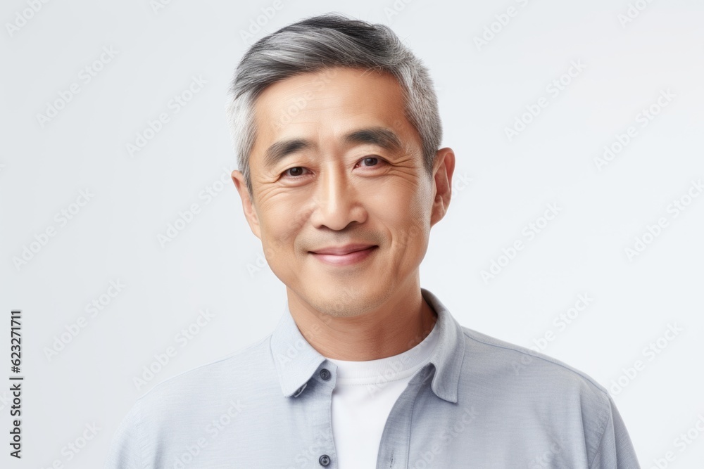 Portrait of an asian man looking at camera isolated on white background Portrait of an asian man looking at camera isolated on white background