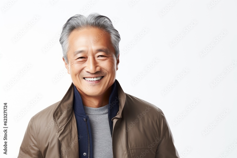 Portrait of a happy asian senior man smiling isolated on white background Portrait of a happy asian senior man smiling isolated on white background