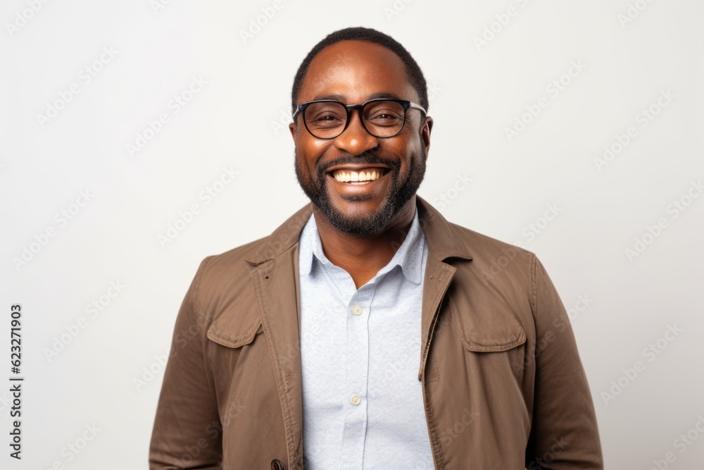 Portrait of a happy african american man in eyeglasses Portrait of a happy african american man in eyeglasses