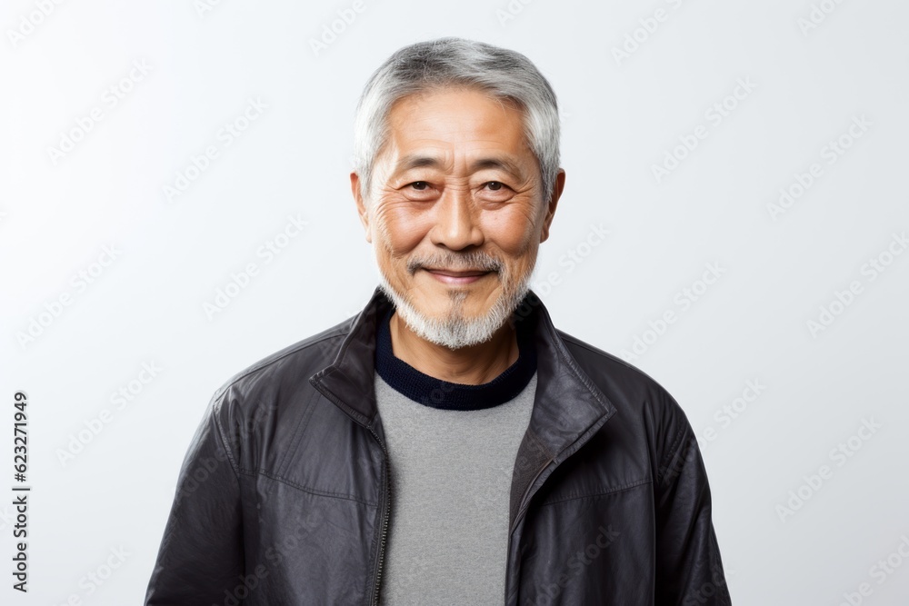 Portrait of an asian senior man on a white background. Portrait of an asian senior man on a white background.