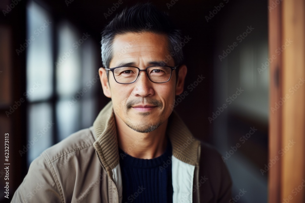 Portrait of a handsome asian man in casual clothes and eyeglasses Portrait of a handsome asian man in casual clothes and eyeglasses