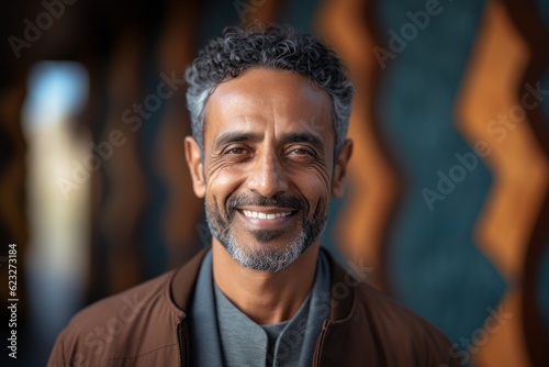 Portrait of a handsome mature man smiling and looking at the camera