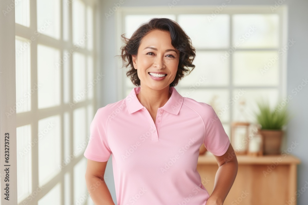 Portrait of a smiling mature woman standing with hands on hip at home Portrait of a smiling mature woman standing with hands on hip at home