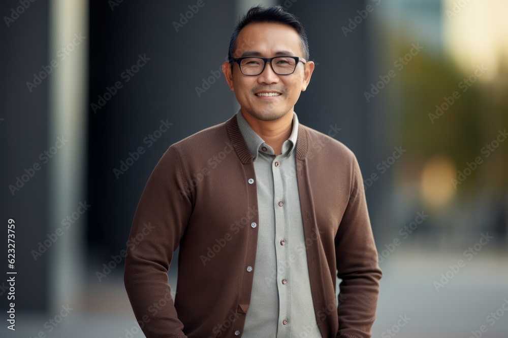 portrait of a smiling asian man in eyeglasses outdoors portrait of a smiling asian man in eyeglasses outdoors
