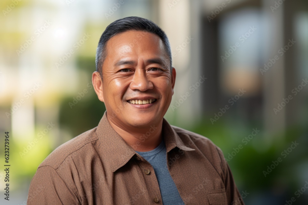 Portrait of a happy mature asian man smiling at the camera Portrait of a happy mature asian man smiling at the camera