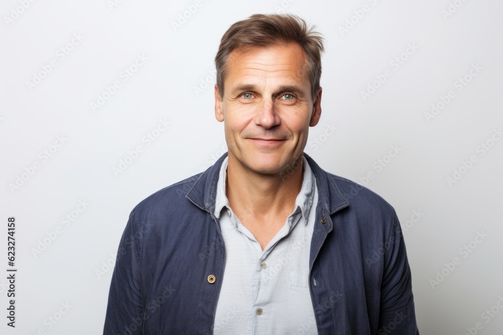 Portrait of a handsome middle-aged man smiling at the camera Portrait of a handsome middle-aged man smiling at the camera