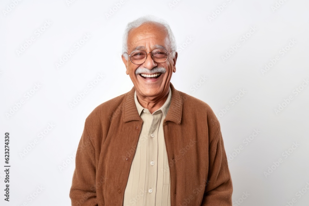 Portrait of happy senior asian man laughing and looking at camera Portrait of happy senior asian man laughing and looking at camera