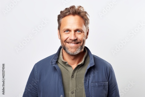 Portrait of a handsome middle-aged man smiling at the camera