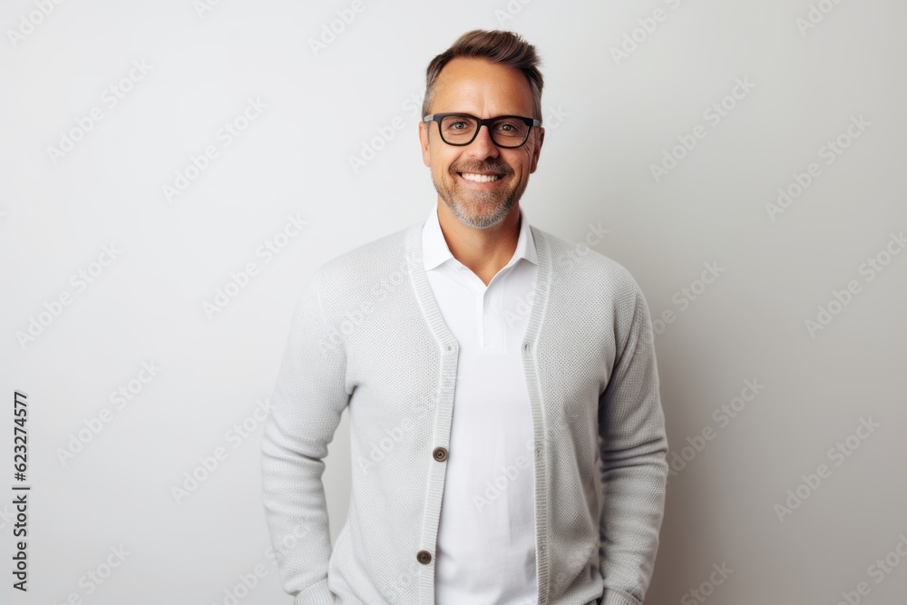 Portrait of a handsome man with eyeglasses smiling at camera Portrait of a handsome man with eyeglasses smiling at camera