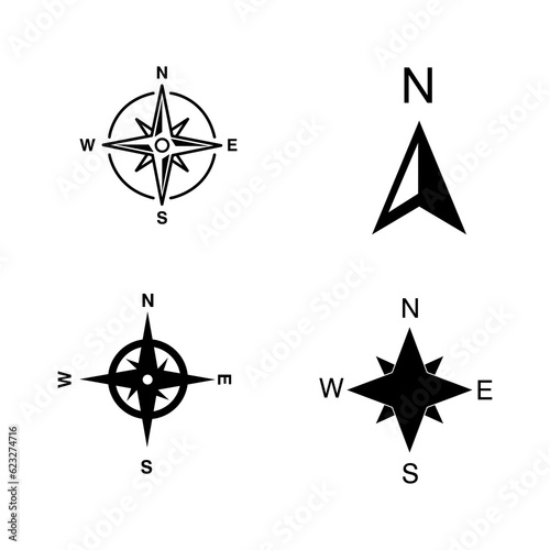 Compass ban icon set, Compass icon vector symbol.eps