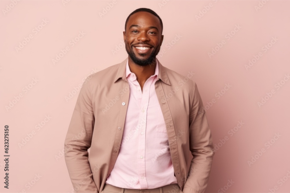 Portrait of smiling african american man in shirt and jacket Portrait of smiling african american man in shirt and jacket