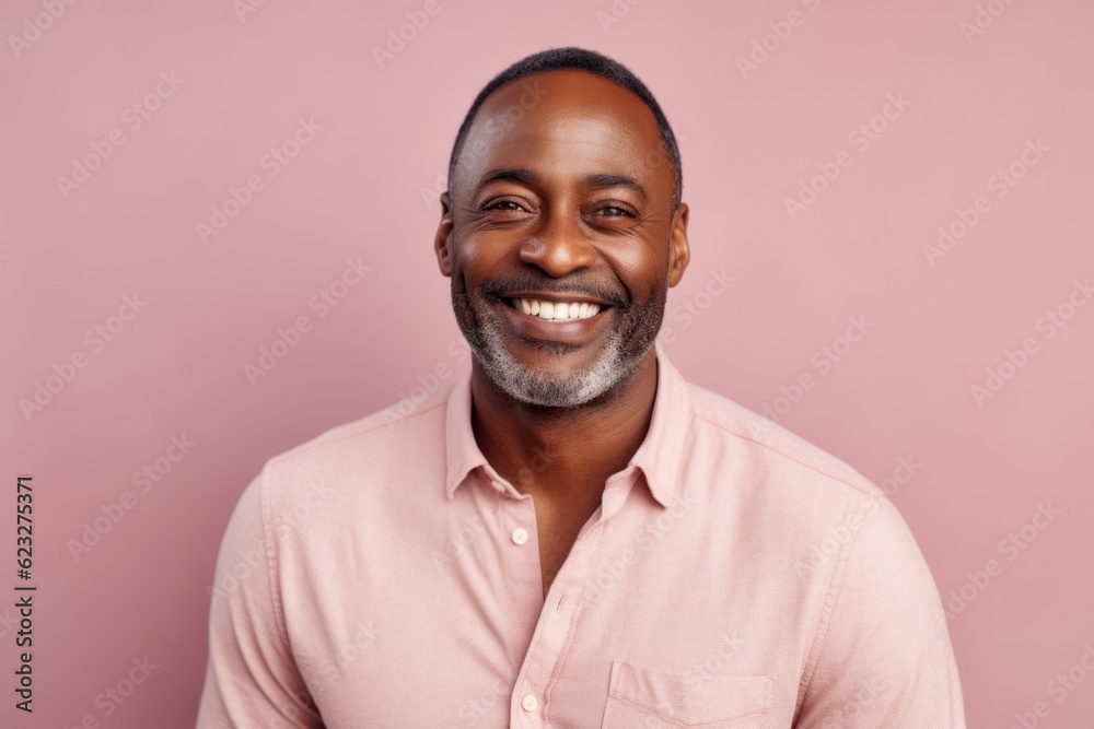 Portrait of a smiling african american man standing against pink background Portrait of a smiling african american man standing against pink background