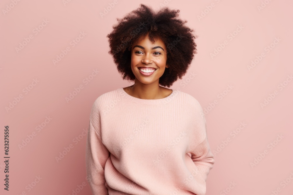 Portrait of a smiling young african american woman looking at camera Portrait of a smiling young african american woman looking at camera