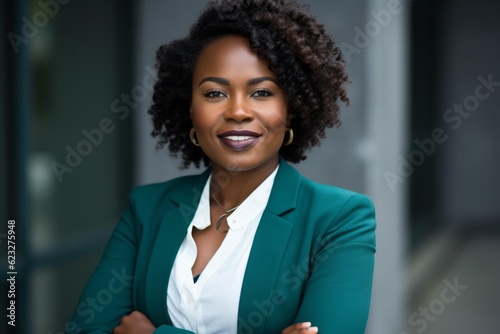 Lifestyle portrait photography of a satisfied Nigerian woman in her 30s wearing a sleek suit against an abstract background 