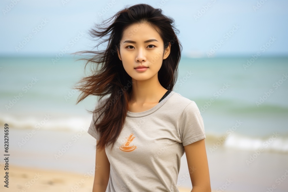 Portrait of a beautiful young asian woman on the beach. Portrait of a beautiful young asian woman on the beach.