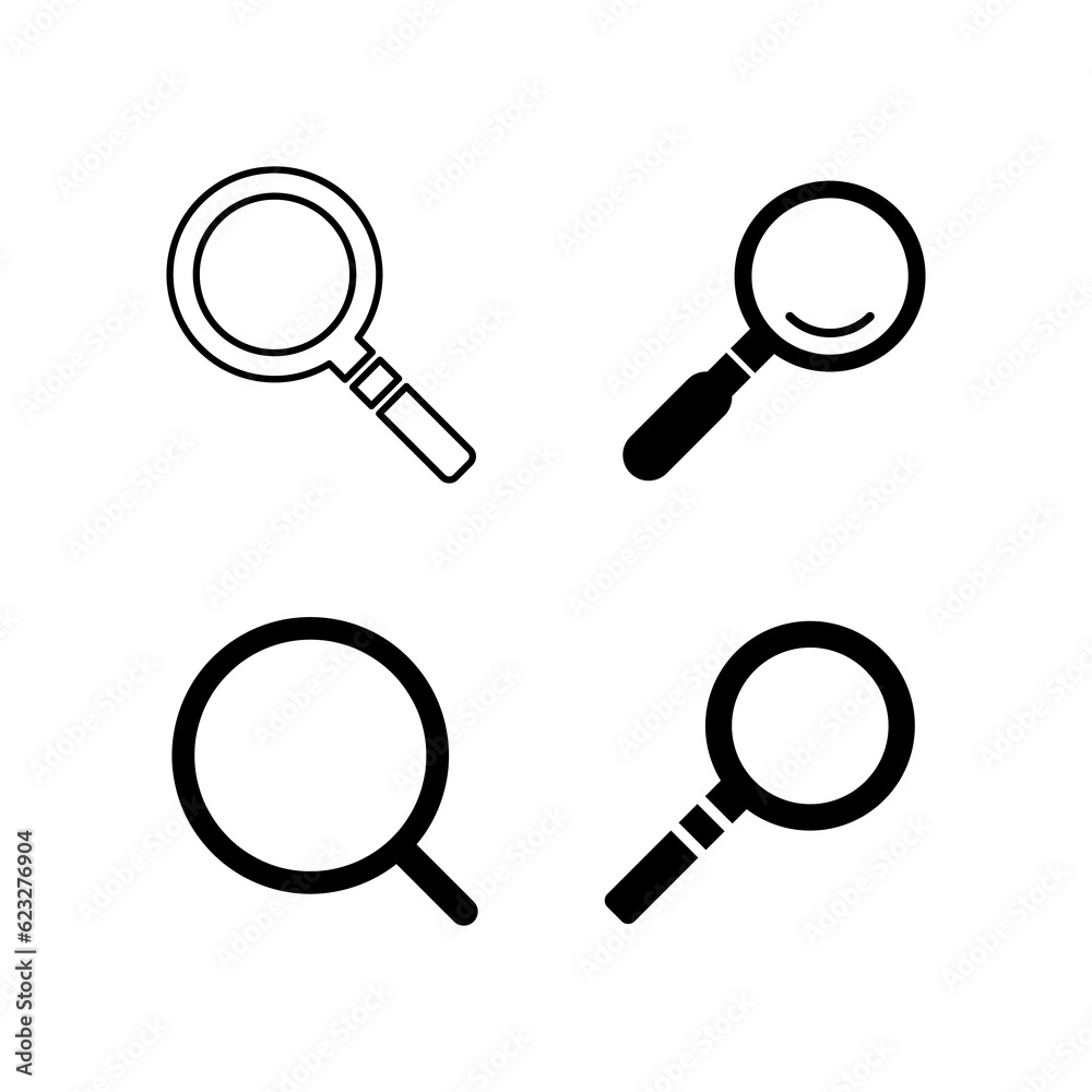 magnifier icon set, Vector illustration flat design on white background..eps magnifier icon set, Vector illustration flat design on white background..eps