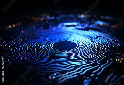 Abstract background in fingerprint tech style